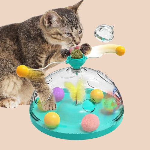 SpinPlay – Interactive Cat Windmill Toy with Catnip & Luminous Ball null